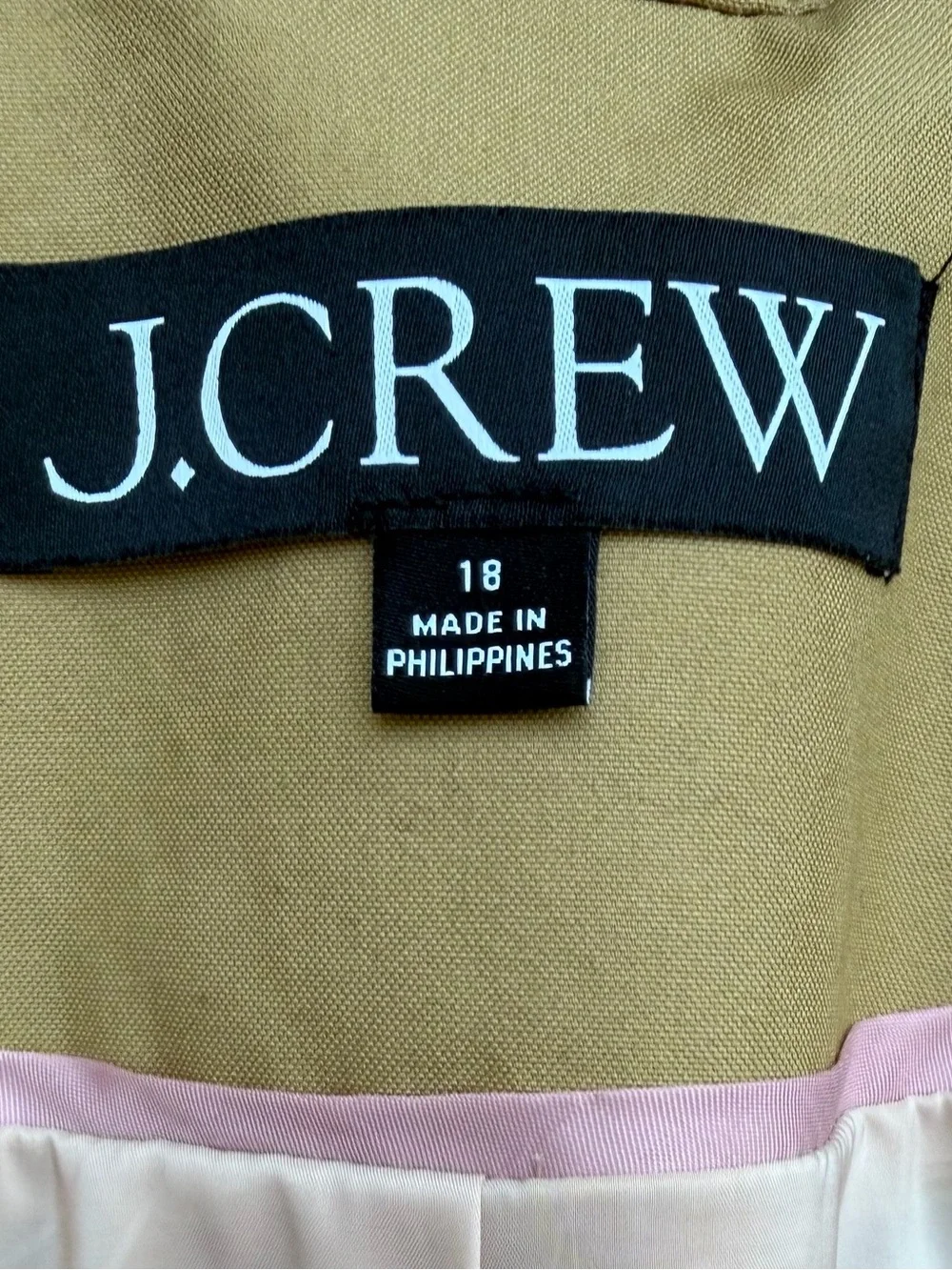 J. Crew Women's Tan Double-Breasted Hooded Trench Coat